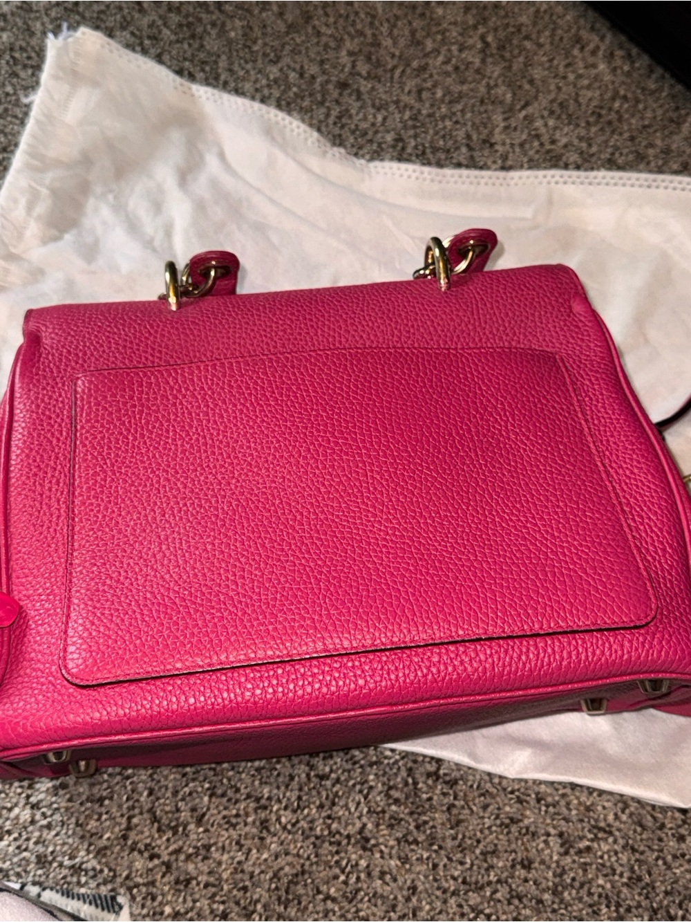 Dior Raspberry Pink Top Handle Pebbled Leather Be Dior with Gold Hardware - Picture 8 of 14